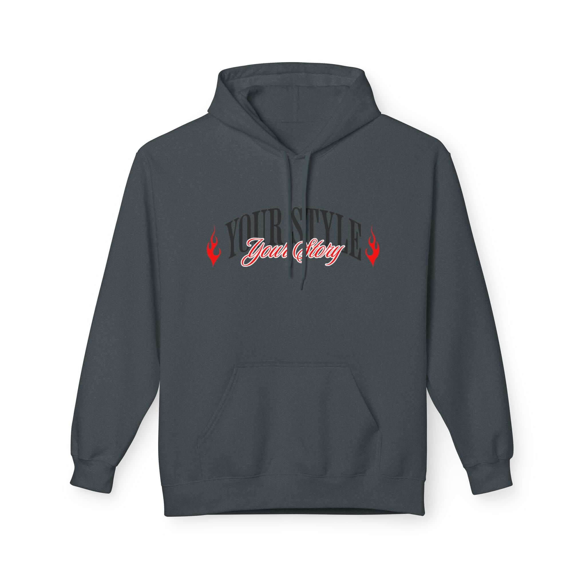 Hoodie featuring 'YOUR STYLE' and 'Your Story' graphics in bold font, perfect for casual wear.