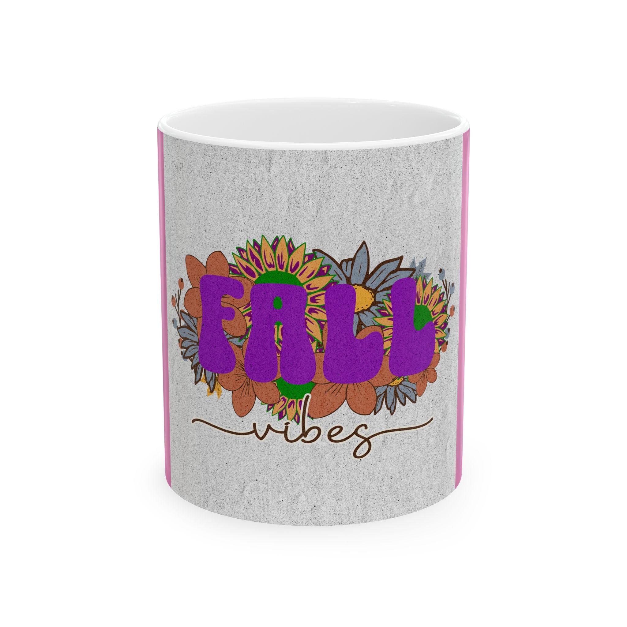 Fall Vibes Ceramic Mug — Autumn Floral Coffee Cup (11oz & 15oz)