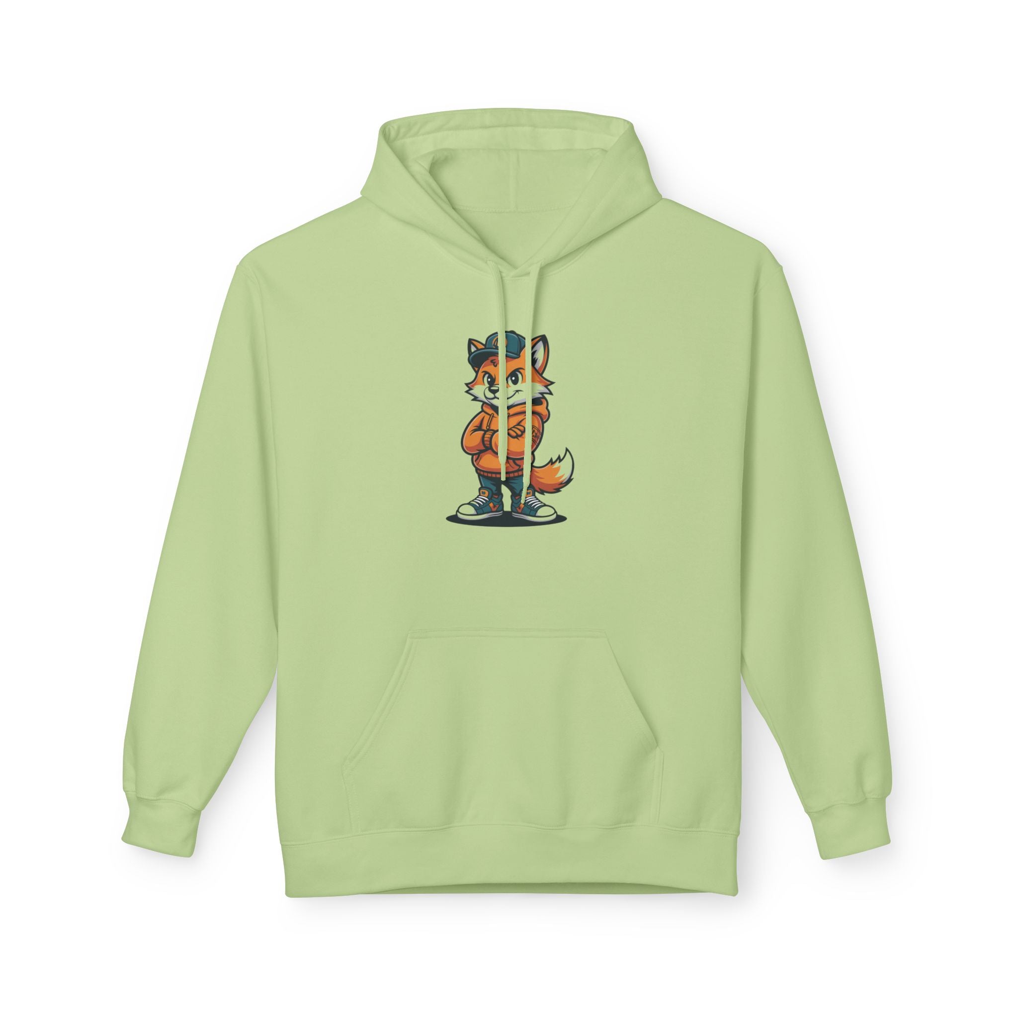 Fox Cartoon Hoodie Cute Red Fox Illustration Pullover