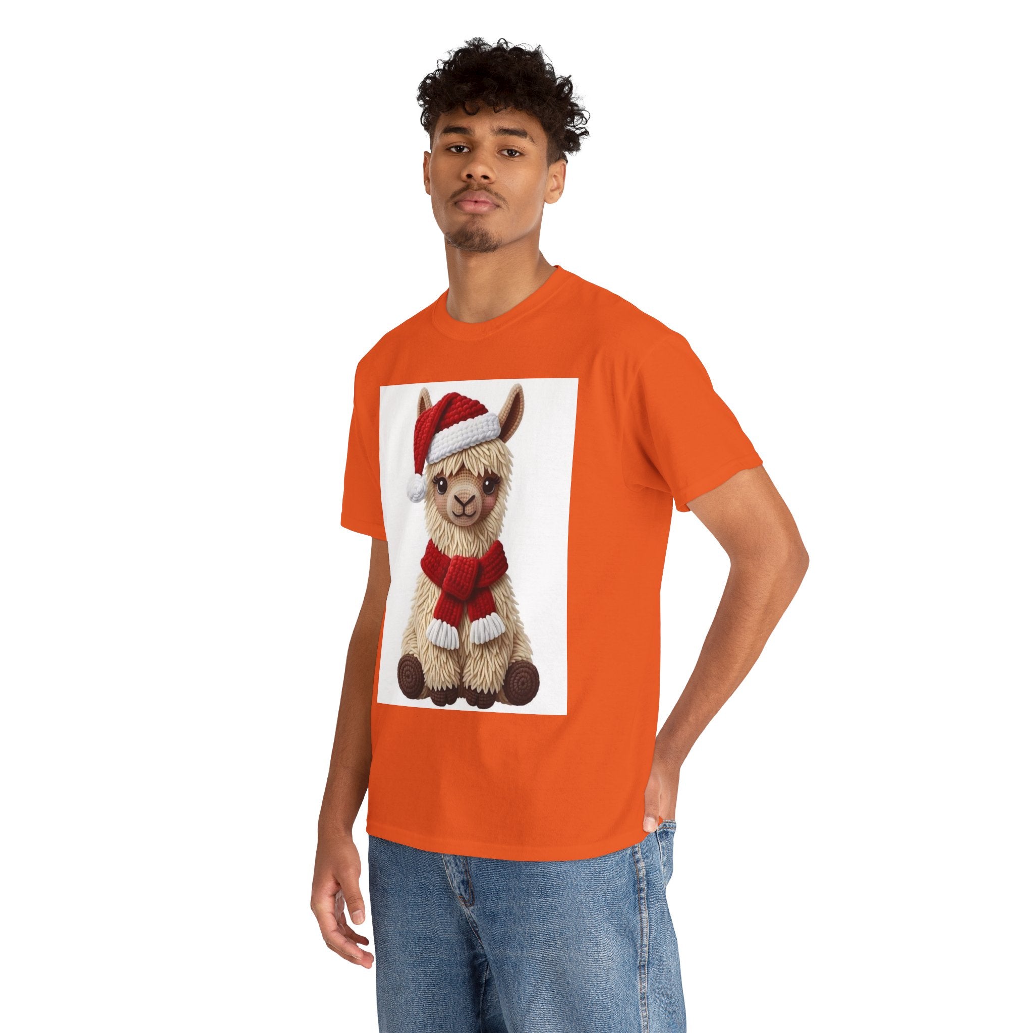 Christmas Alpaca T‑Shirt – Cute Santa Scarf Llama Holiday Tee