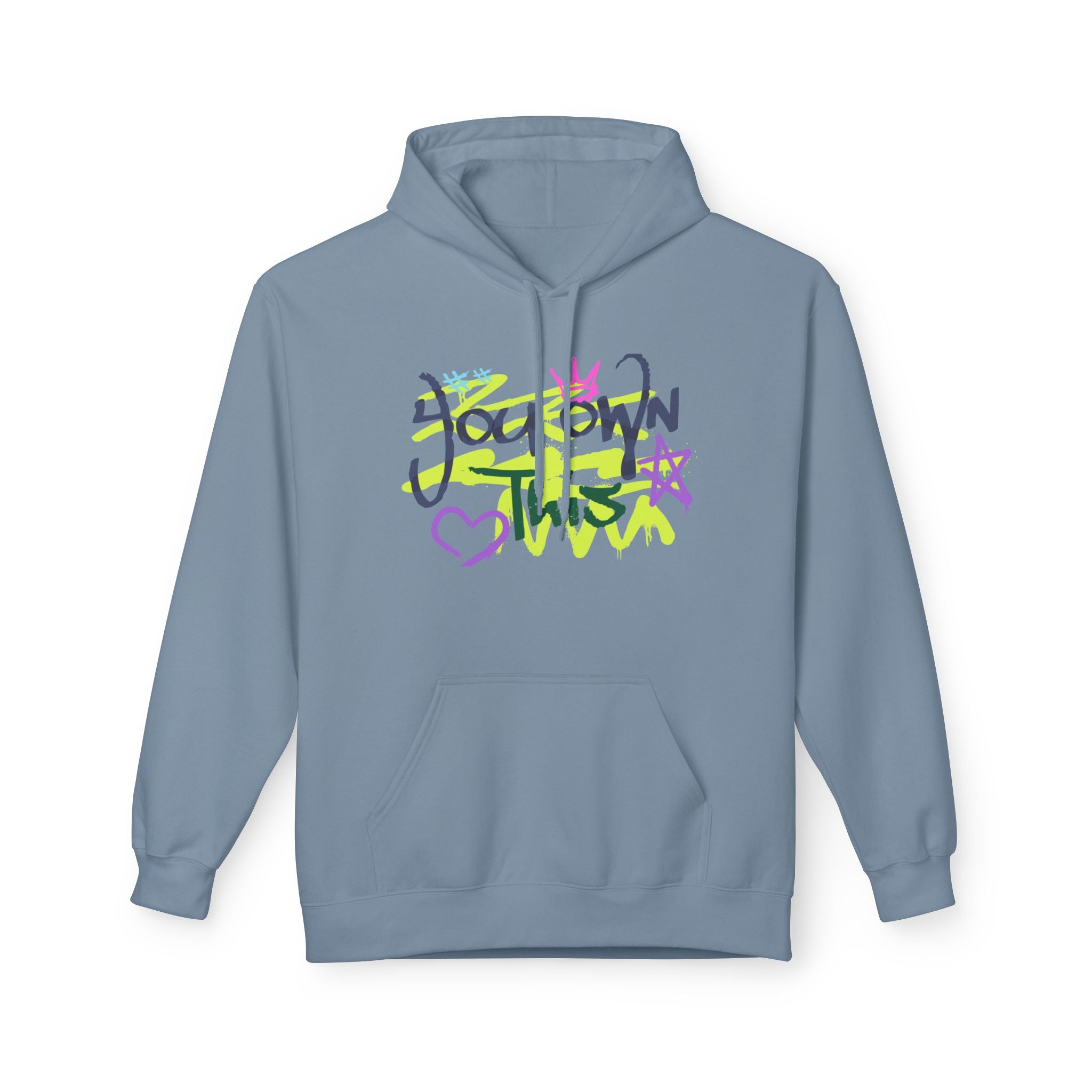 Hoodie — "You Down This" Graffiti Heart Star Streetwear Pullover