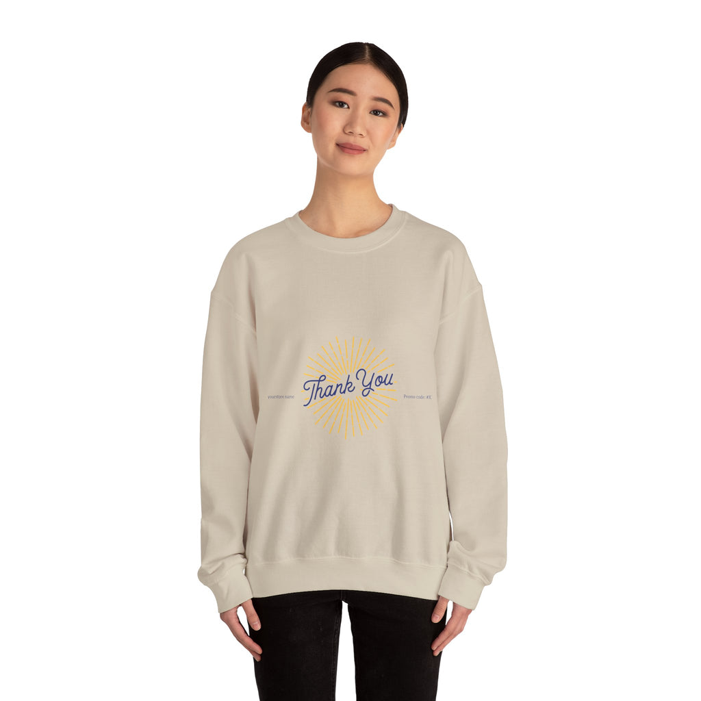 Thank You Crewneck Sweatshirt Retro Sunburst Gratitude Pullover