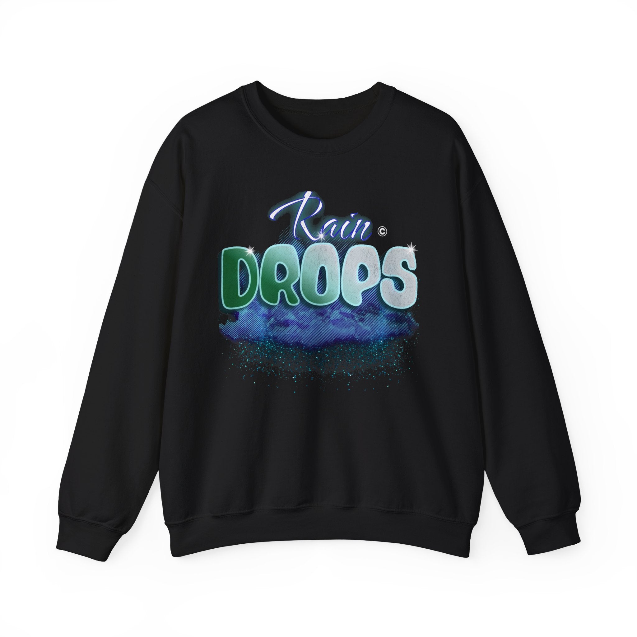 Rain Drops Crewneck Sweatshirt – Pastel Watercolor Raindrop