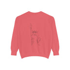 Tis' The Season Sweatshirt Festive Holly Crewneck with Statue of Liberty Backline