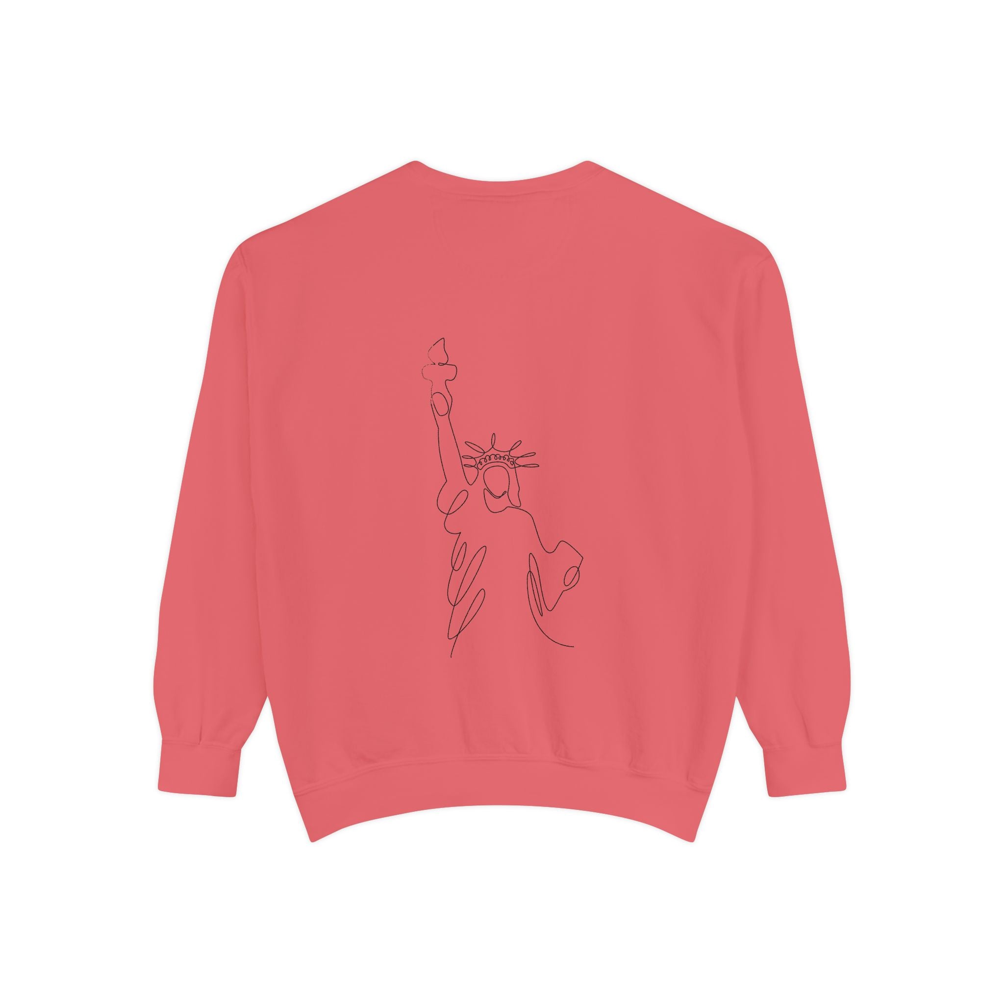 Tis' The Season Sweatshirt Festive Holly Crewneck with Statue of Liberty Backline
