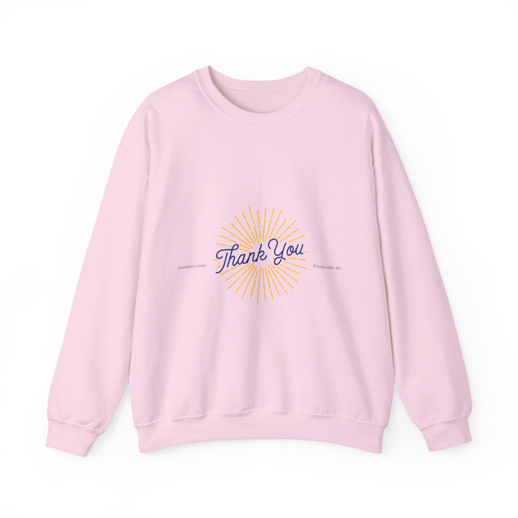 Dankeschön-Sweatshirt mit Rundhalsausschnitt, Retro-Sonnenstrahlen-Motiv