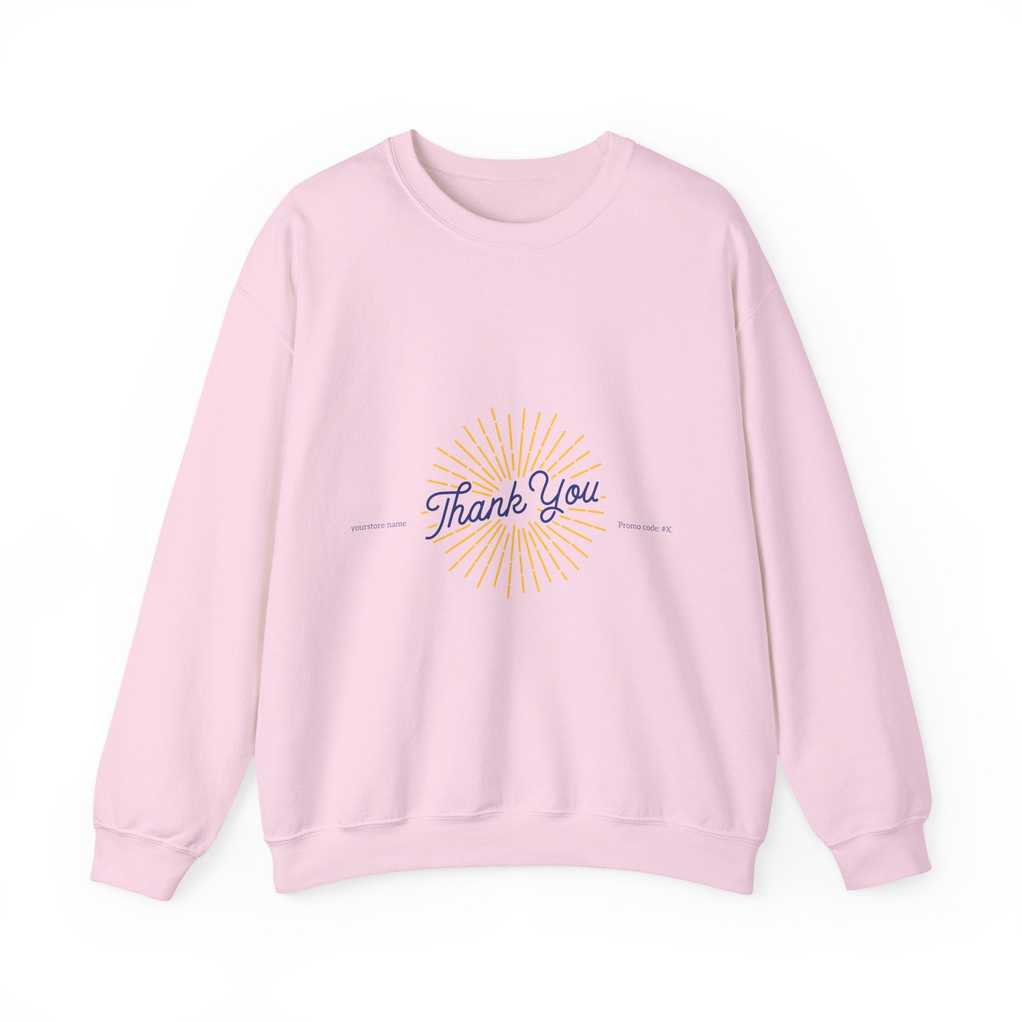 Thank You Crewneck Sweatshirt Retro Sunburst Gratitude Pullover