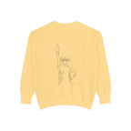 Tis' The Season Sweatshirt Festive Holly Crewneck with Statue of Liberty Backline