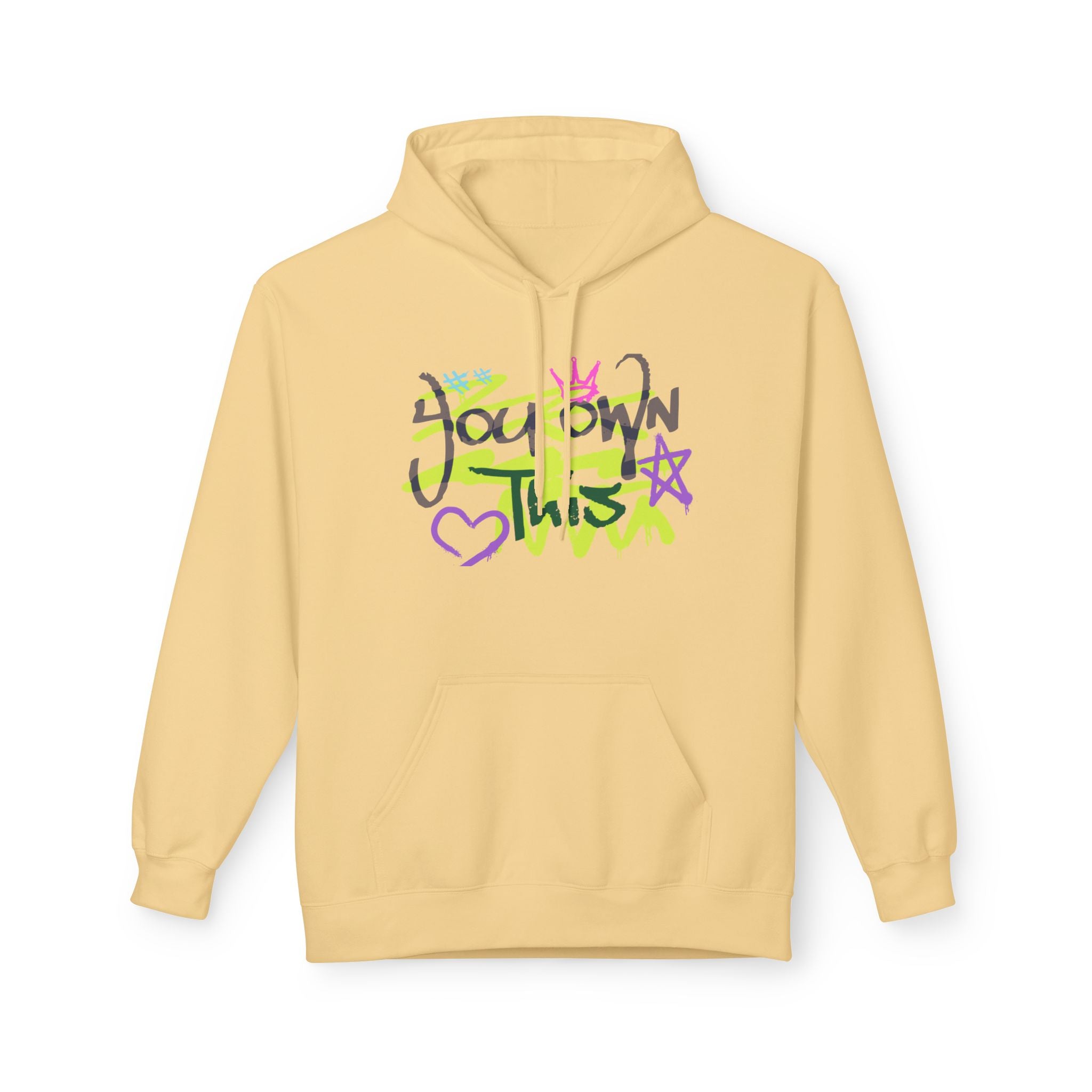 Hoodie — "You Down This" Graffiti Heart Star Streetwear Pullover