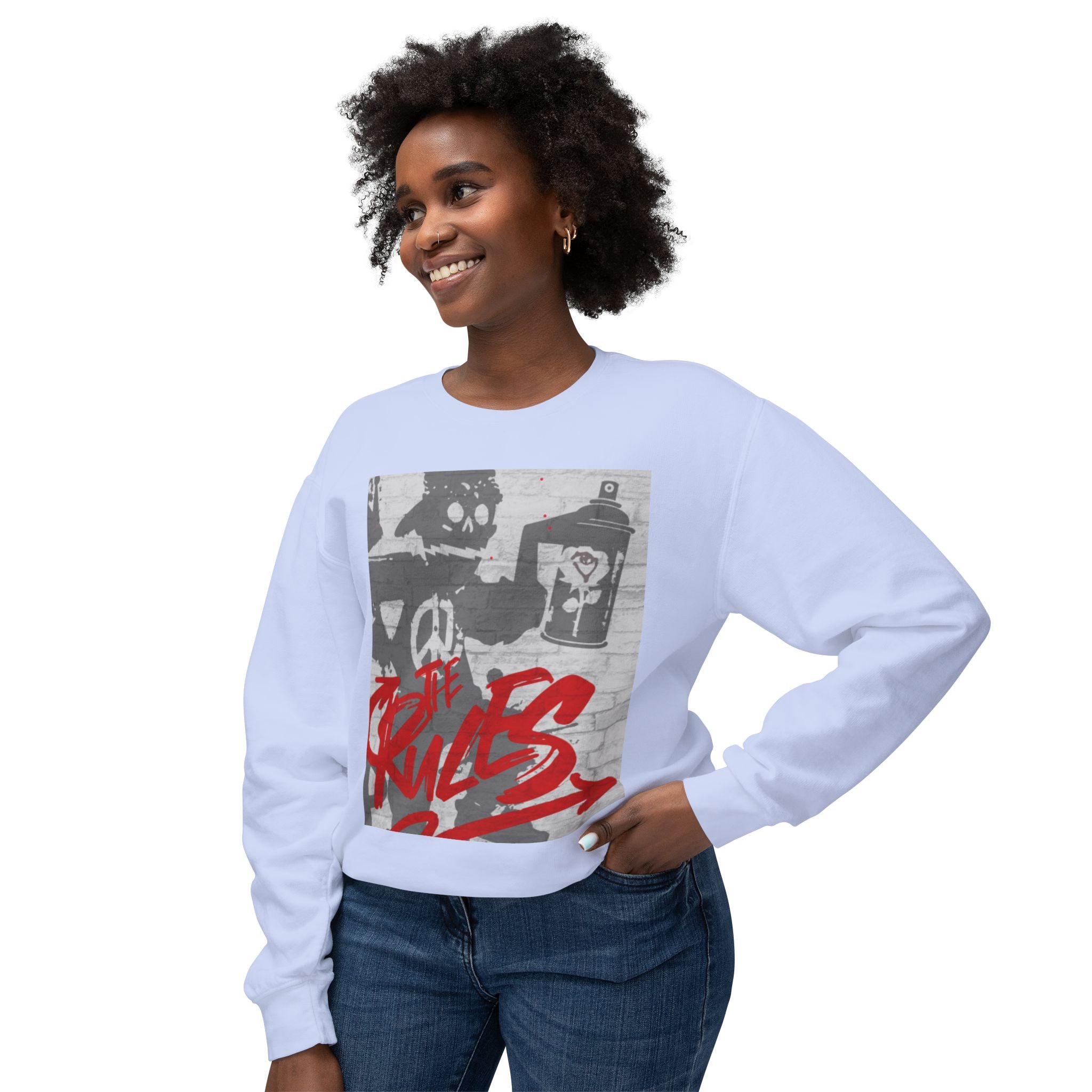 Graffiti Vibes Crewneck Sweatshirt — 'The Rules' Street Art Design