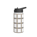 Insulated Stainless Water Bottle Colorful Geometric Tile Pattern