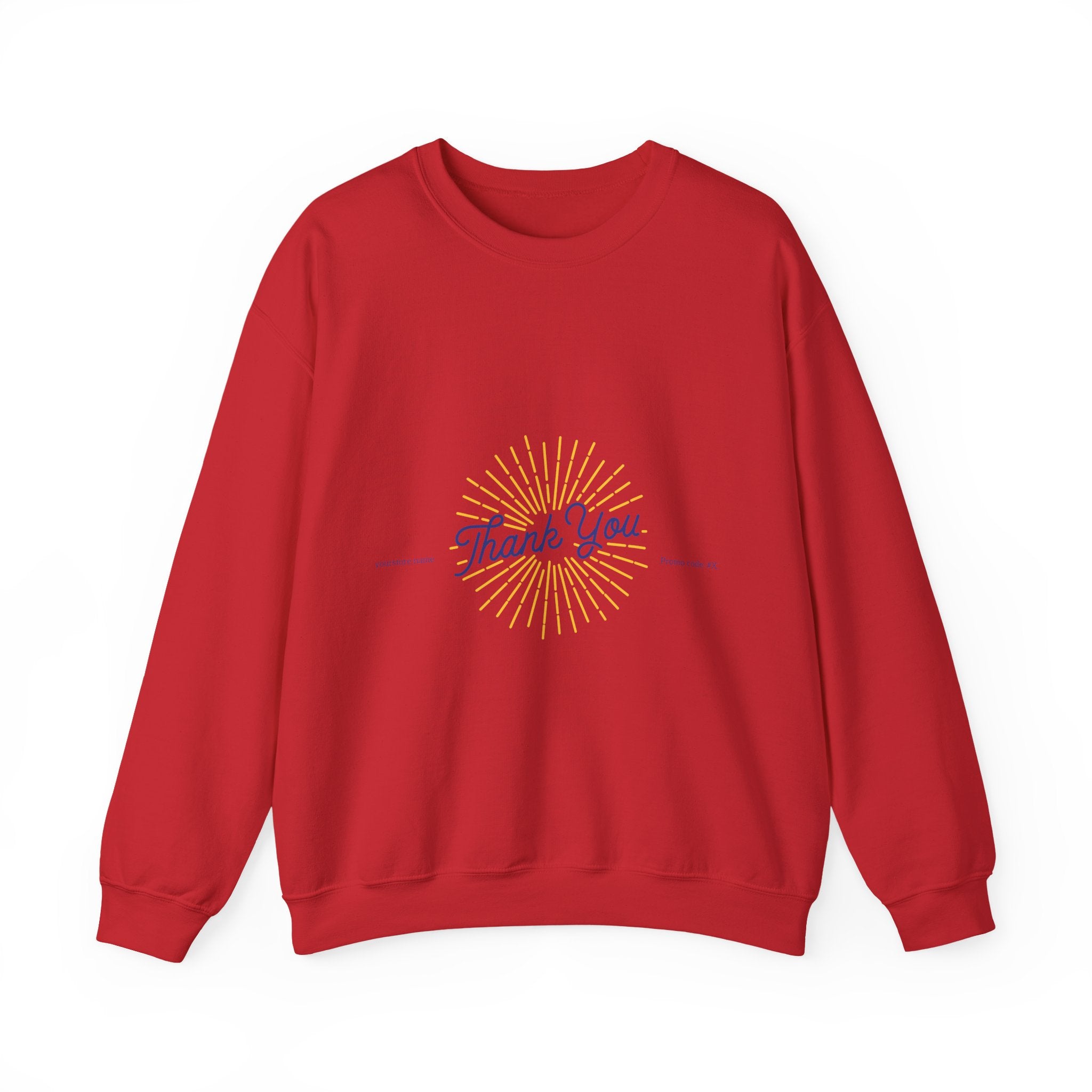 Thank You Crewneck Sweatshirt Retro Sunburst Gratitude Pullover