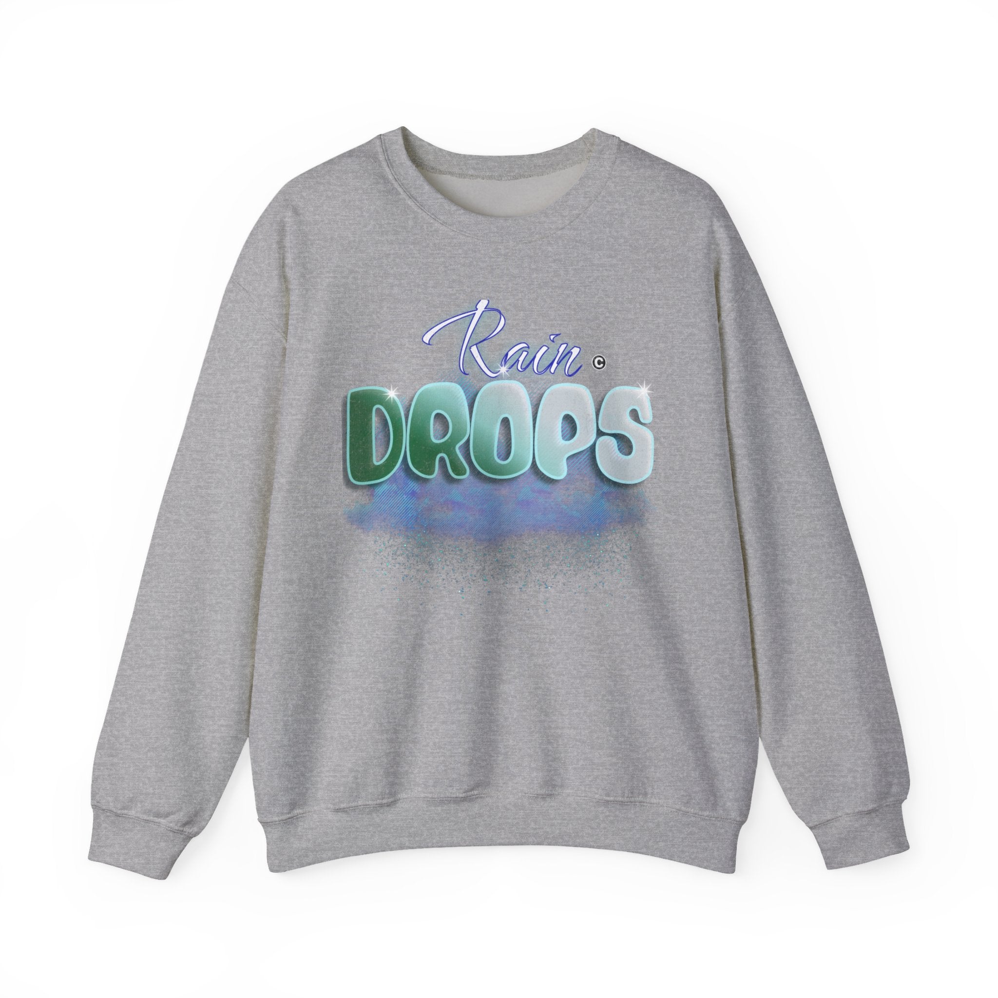 Rain Drops Crewneck Sweatshirt – Pastel Watercolor Raindrop