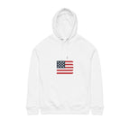 American Flag Minimalist Hoodie Small Retro USA Flag on Chest
