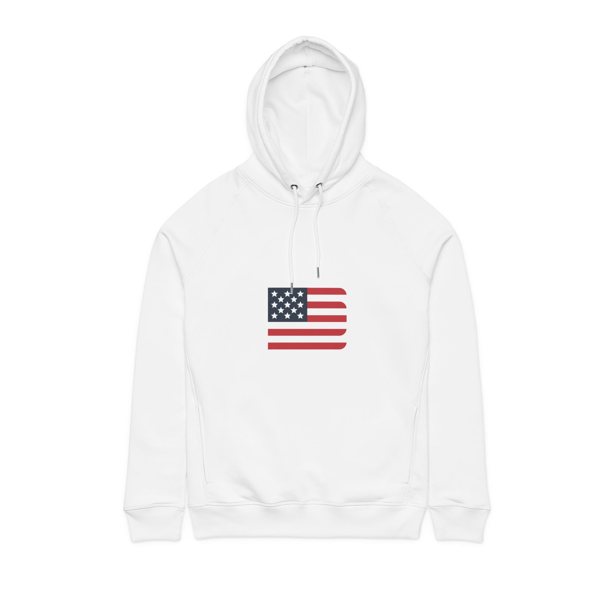 American Flag Minimalist Hoodie Small Retro USA Flag on Chest