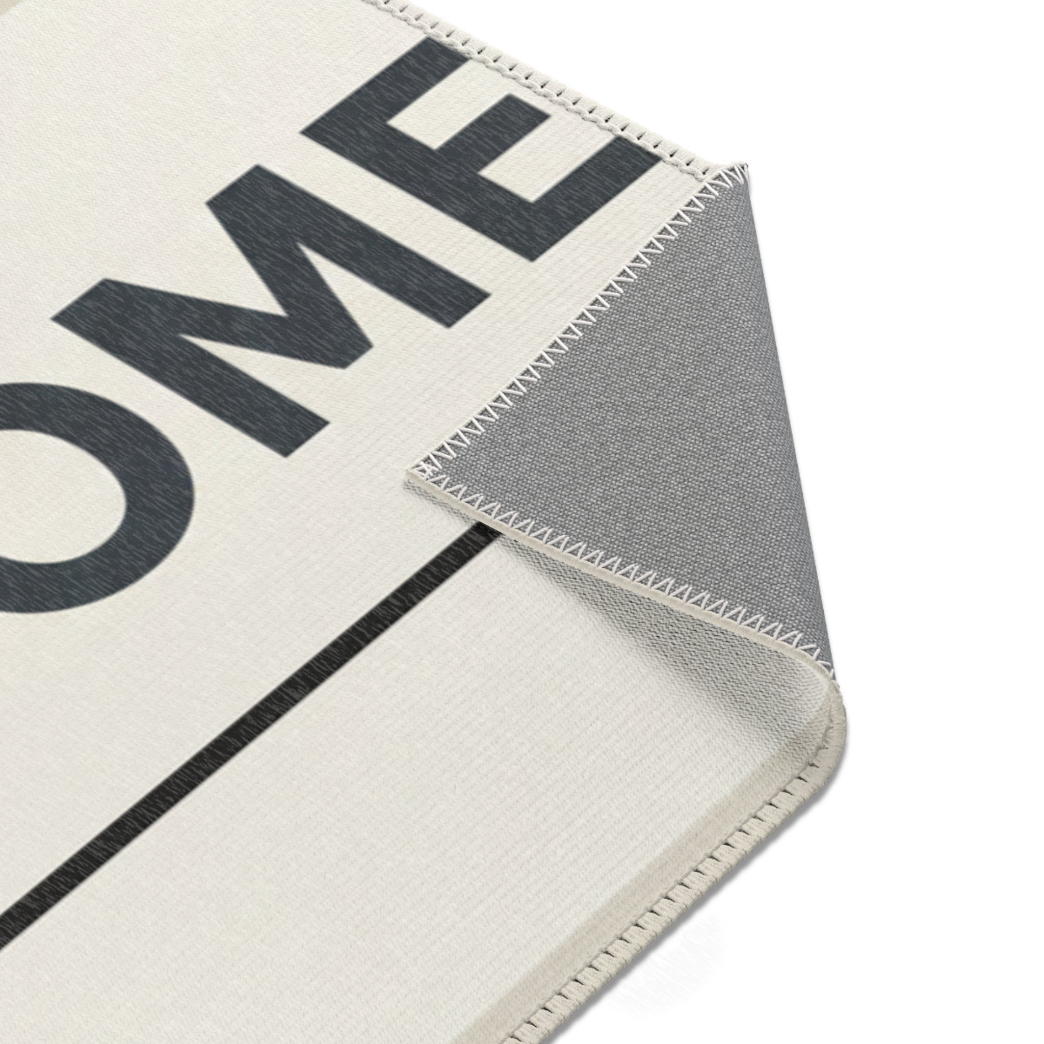 Welcome Area Rug Minimal Neutral Entryway Mat