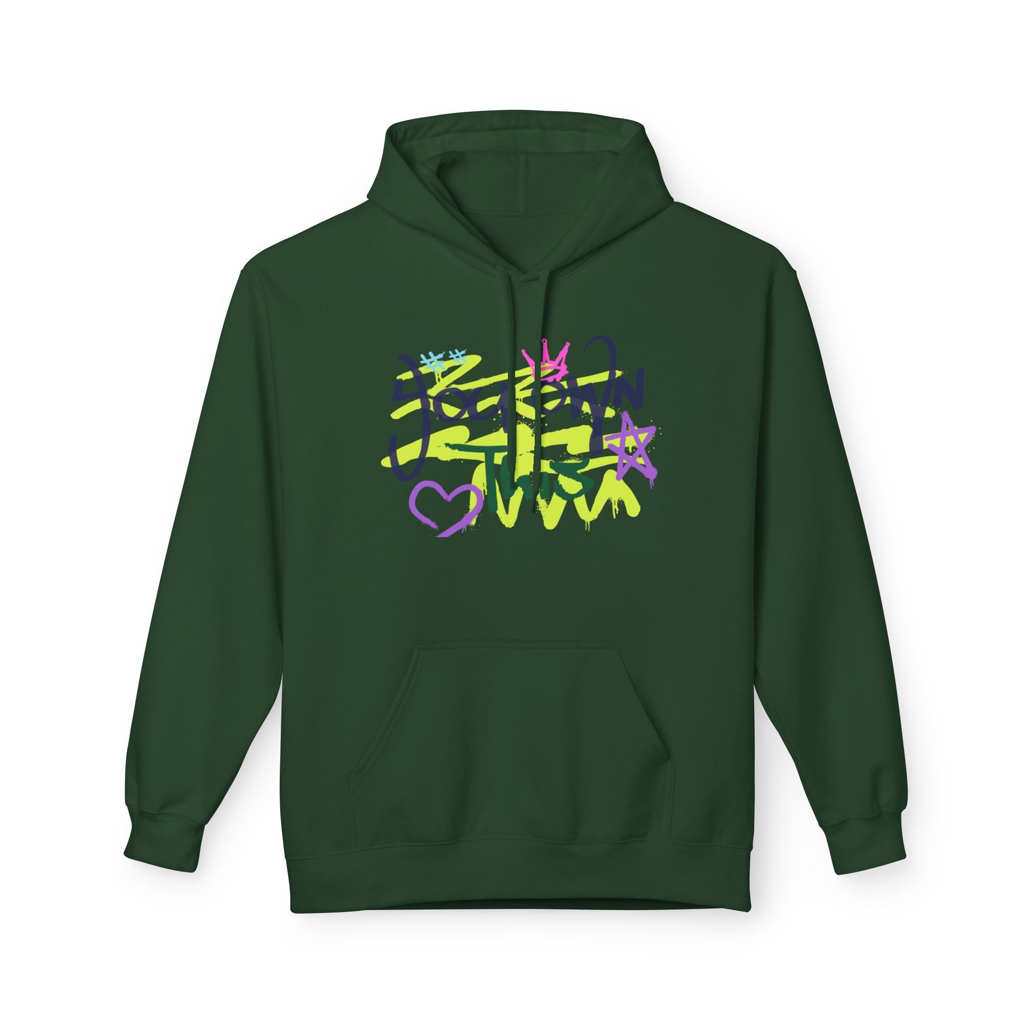 Hoodie — "You Down This" Graffiti Heart Star Streetwear Pullover