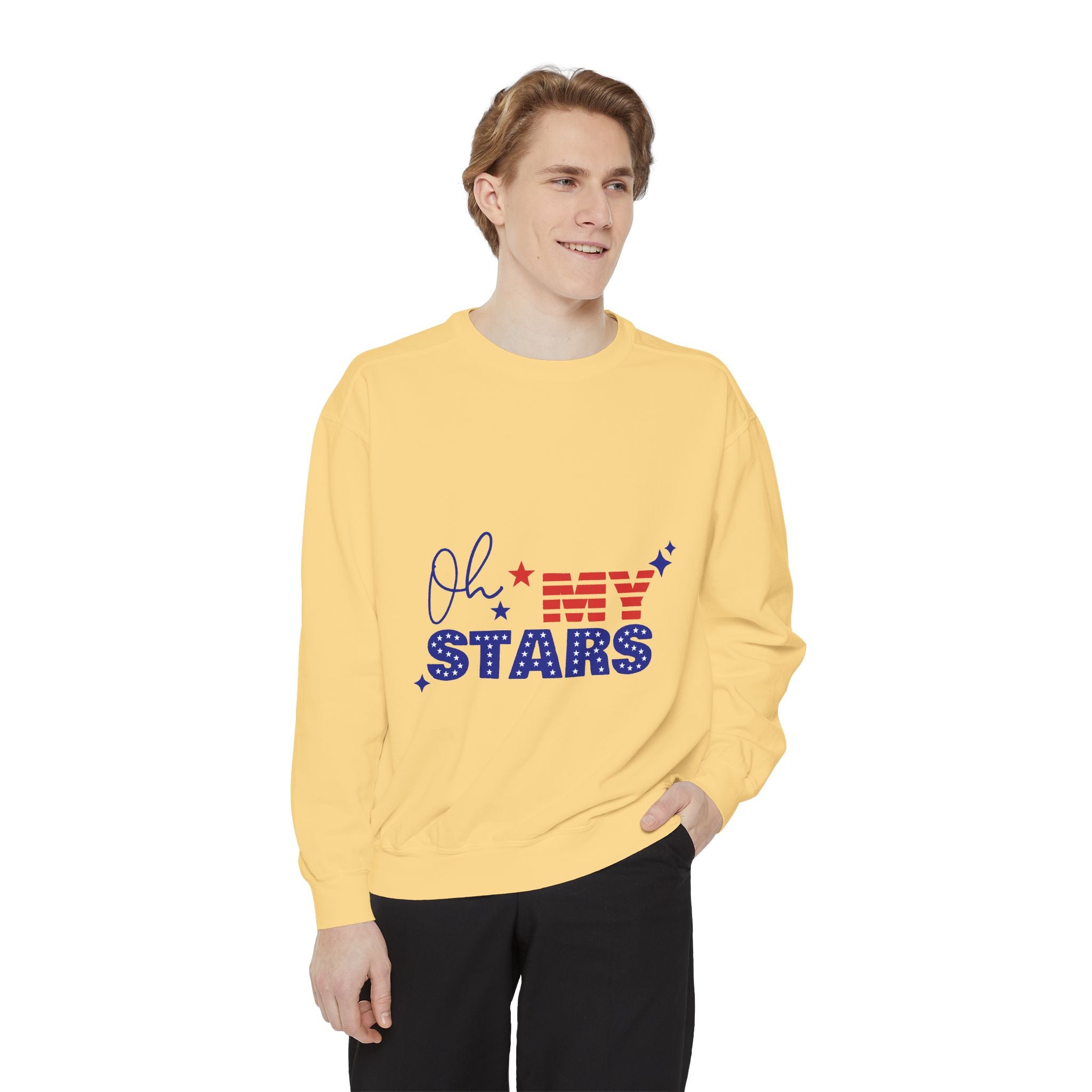 Oh My Stars Sweatshirt Patriotic USA Flag Graphic