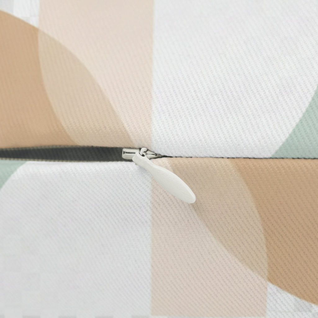 Geometric Pastel Lumbar Pillow  Mid-Century Modern Decorative Cushion