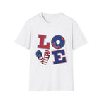 Patriotic LOVE T-Shirt USA Flag Donut & Flip-Flop Fourth of July Tee