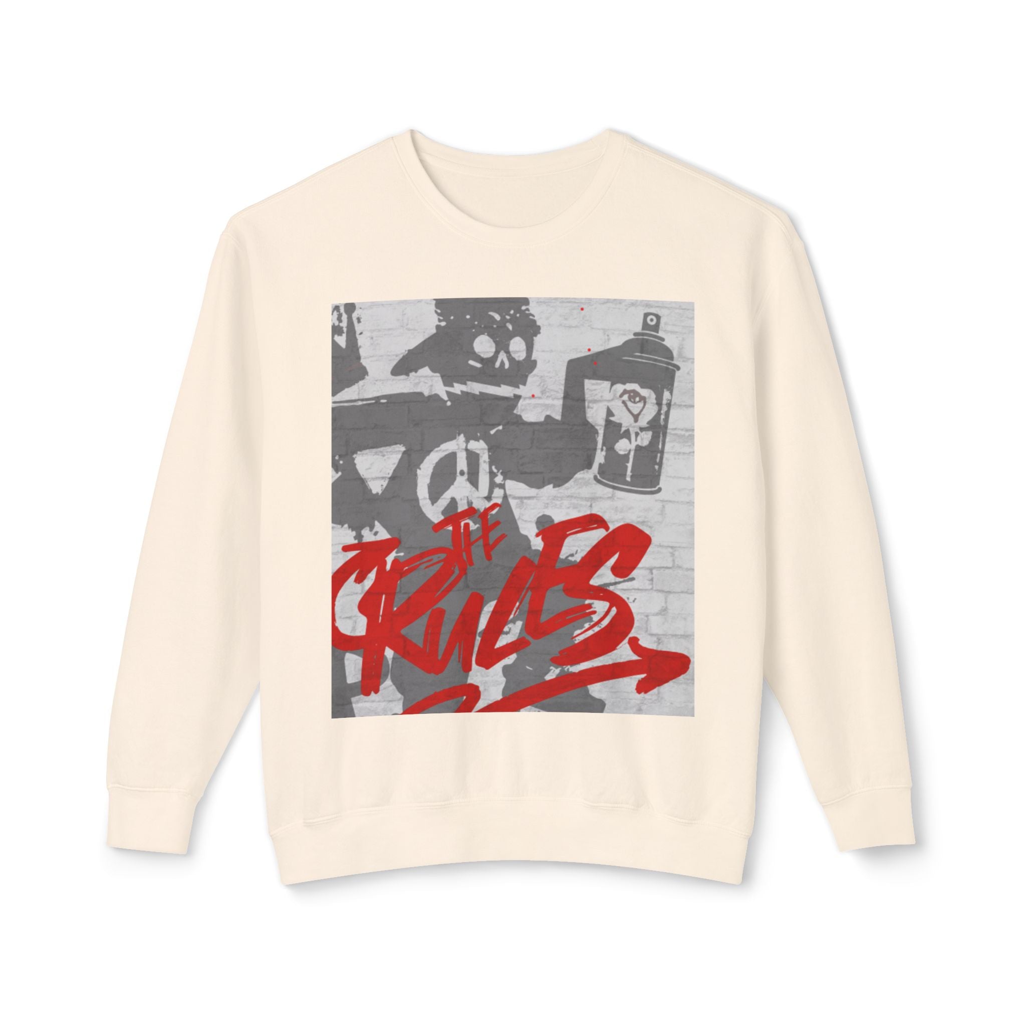 Graffiti Vibes Crewneck Sweatshirt — 'The Rules' Street Art Design