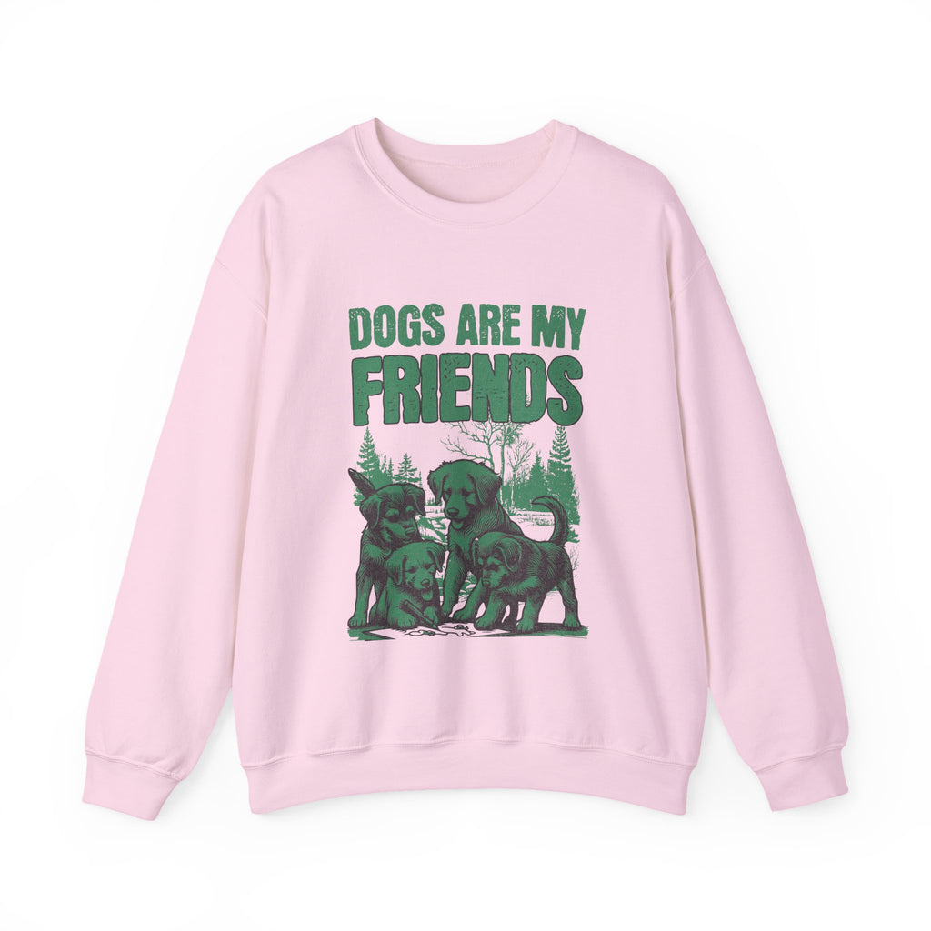 Dogs Are My Friends Sweatshirt — Vintage Green Puppy Crewneck