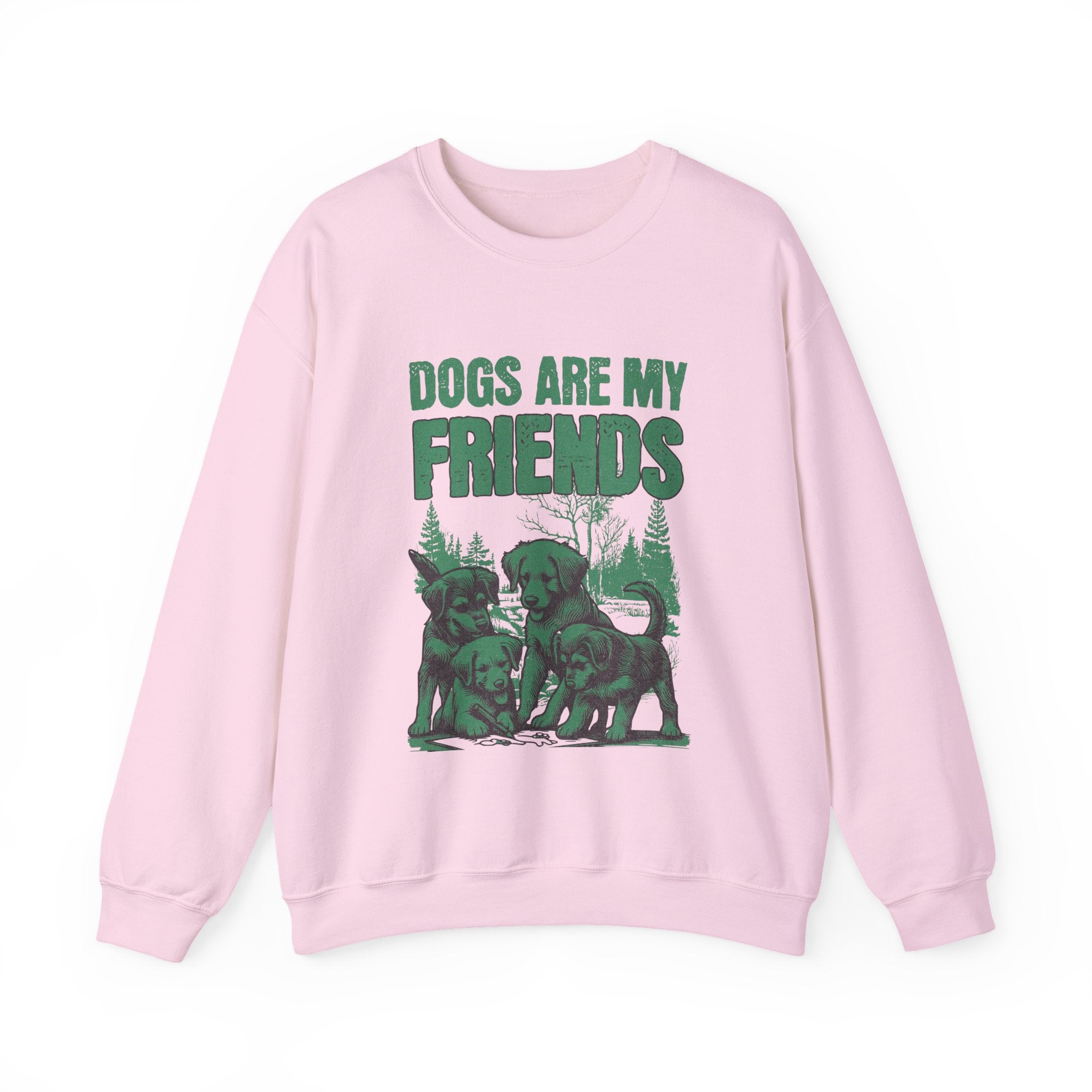 Dogs Are My Friends Sweatshirt — Vintage Green Puppy Crewneck
