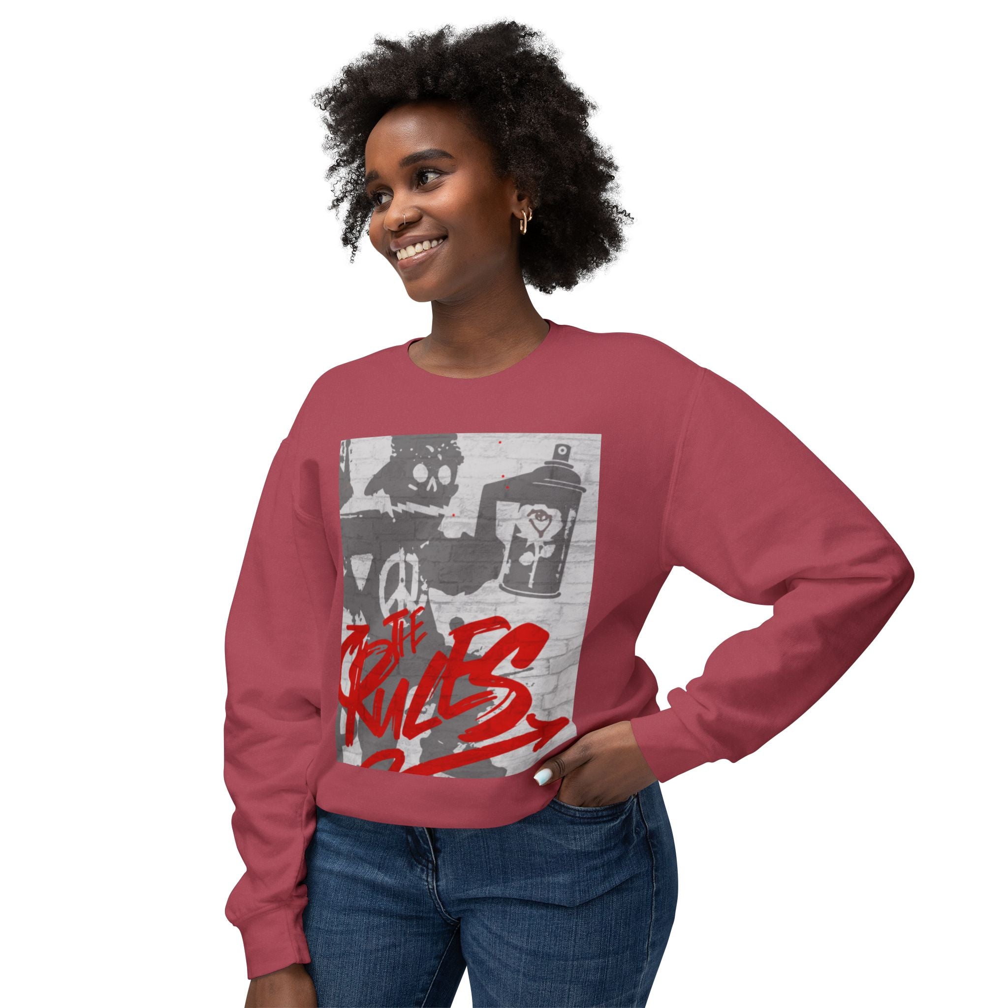 Graffiti Vibes Crewneck Sweatshirt — 'The Rules' Street Art Design