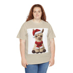 Christmas Alpaca T‑Shirt – Cute Santa Scarf Llama Holiday Tee