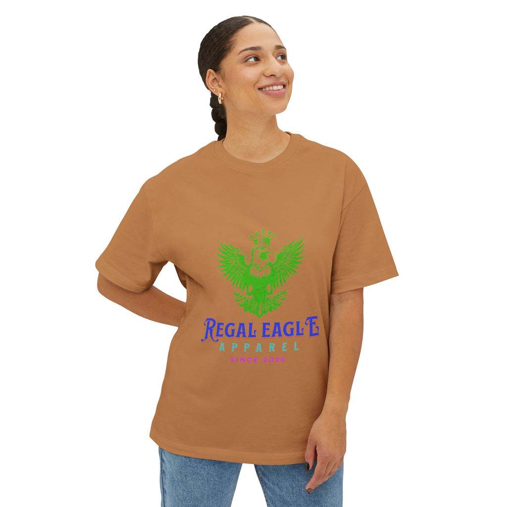 Regal Eagle Apparel Tee — Vintage Green Crest Logo Boxy T-Shirt