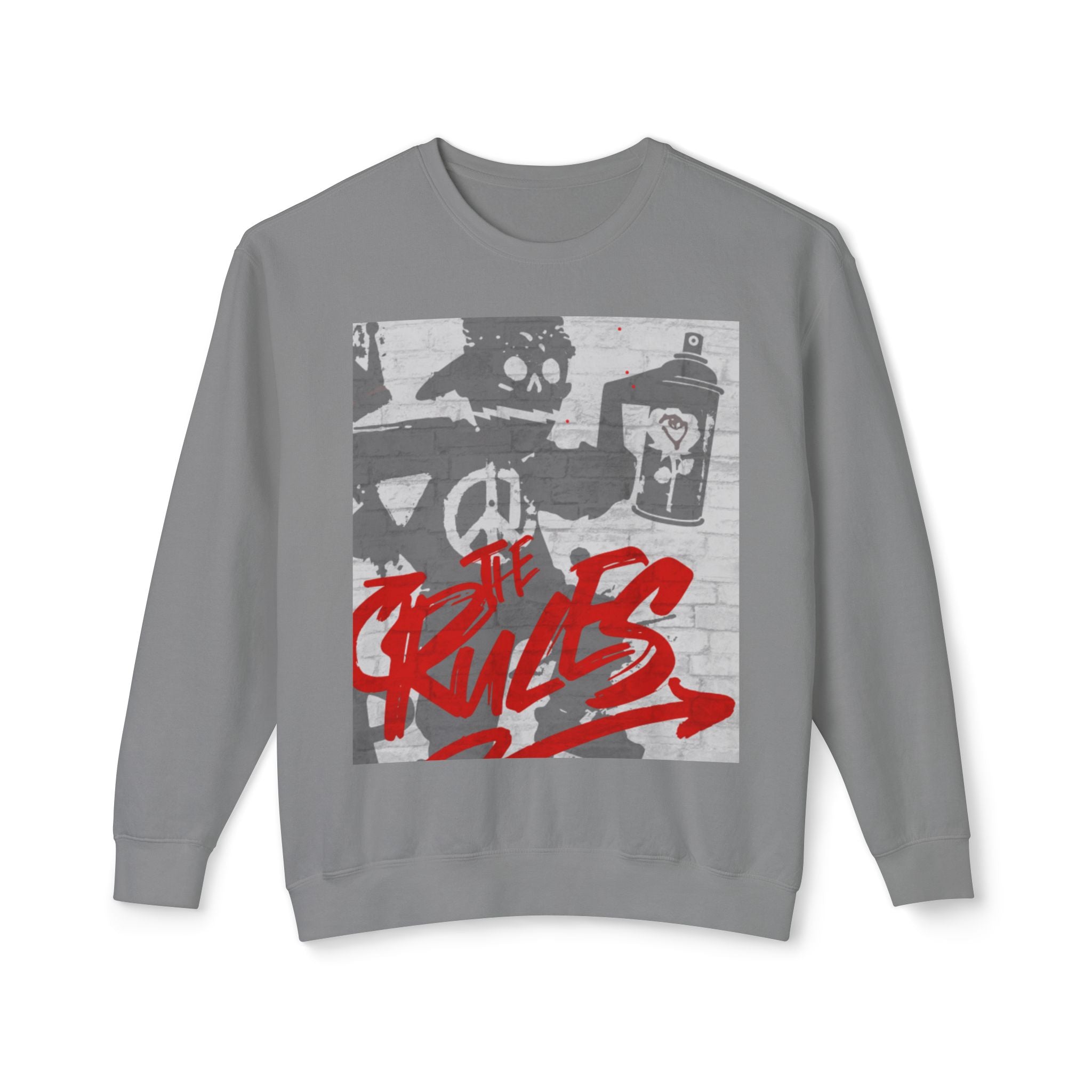 Graffiti Vibes Crewneck Sweatshirt — 'The Rules' Street Art Design