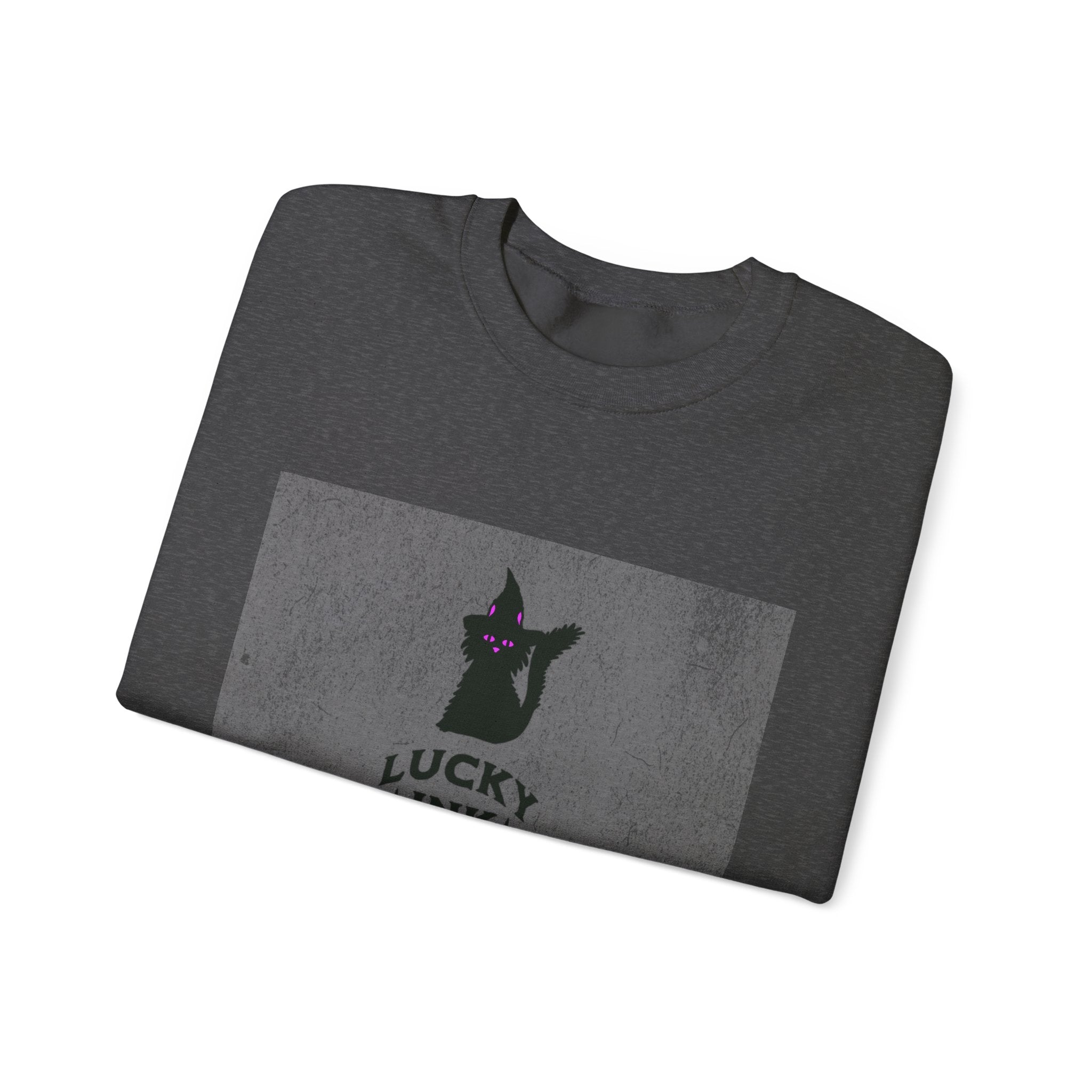 Lucky Ink Tattoo Studio Crewneck Sweatshirt — Black Cat Logo Tee