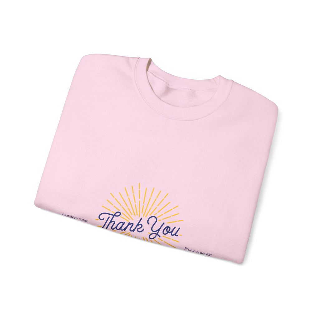 Thank You Crewneck Sweatshirt Retro Sunburst Gratitude Pullover