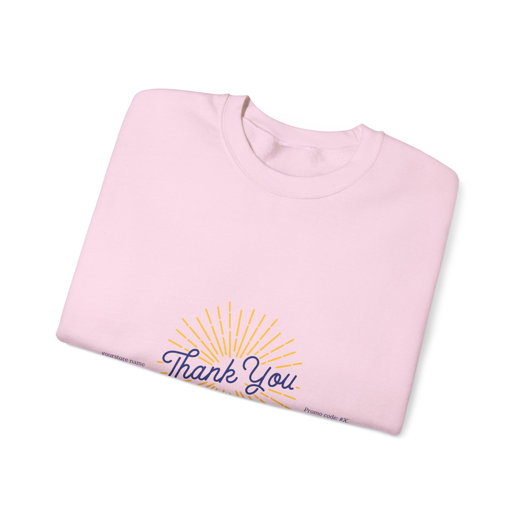 Thank You Crewneck Sweatshirt Retro Sunburst Gratitude Pullover