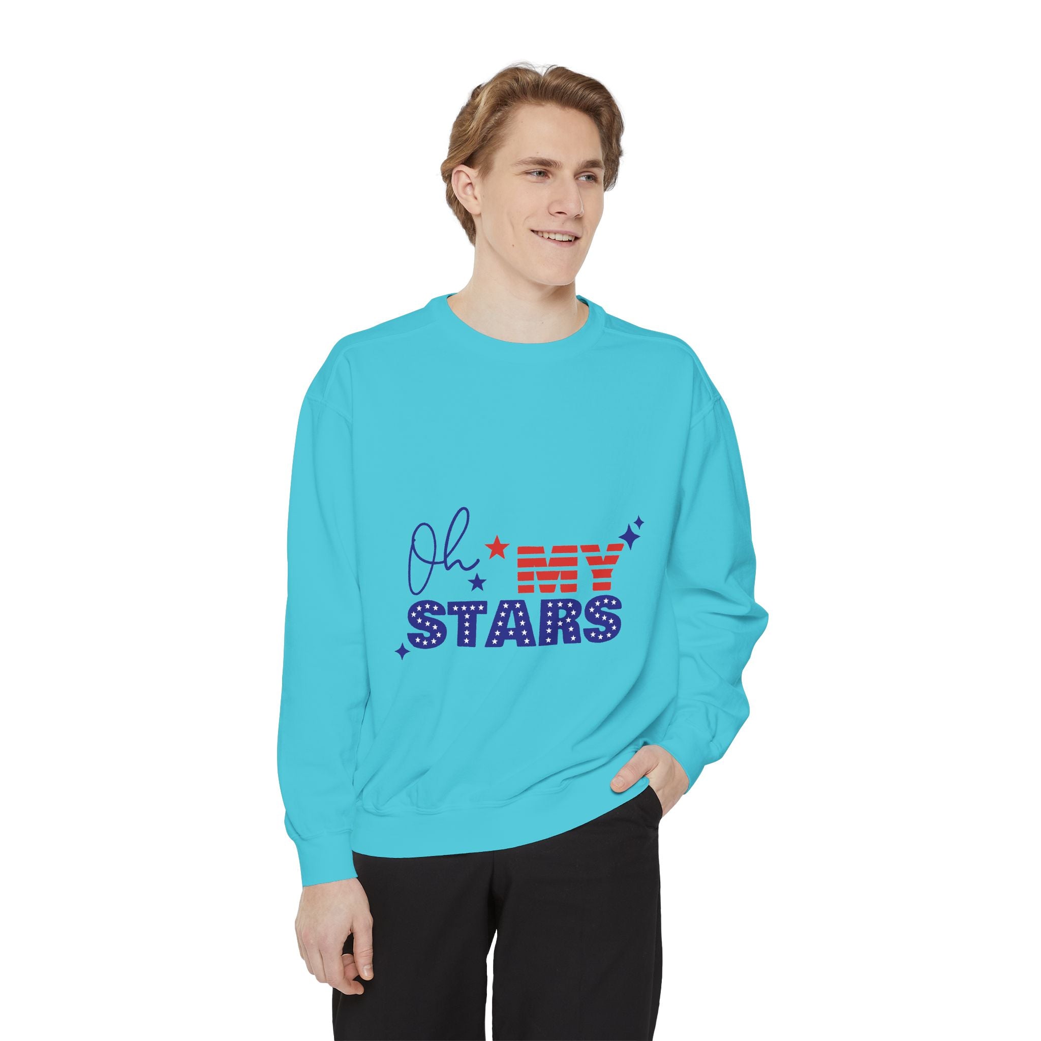 Oh My Stars Sweatshirt Patriotic USA Flag Graphic