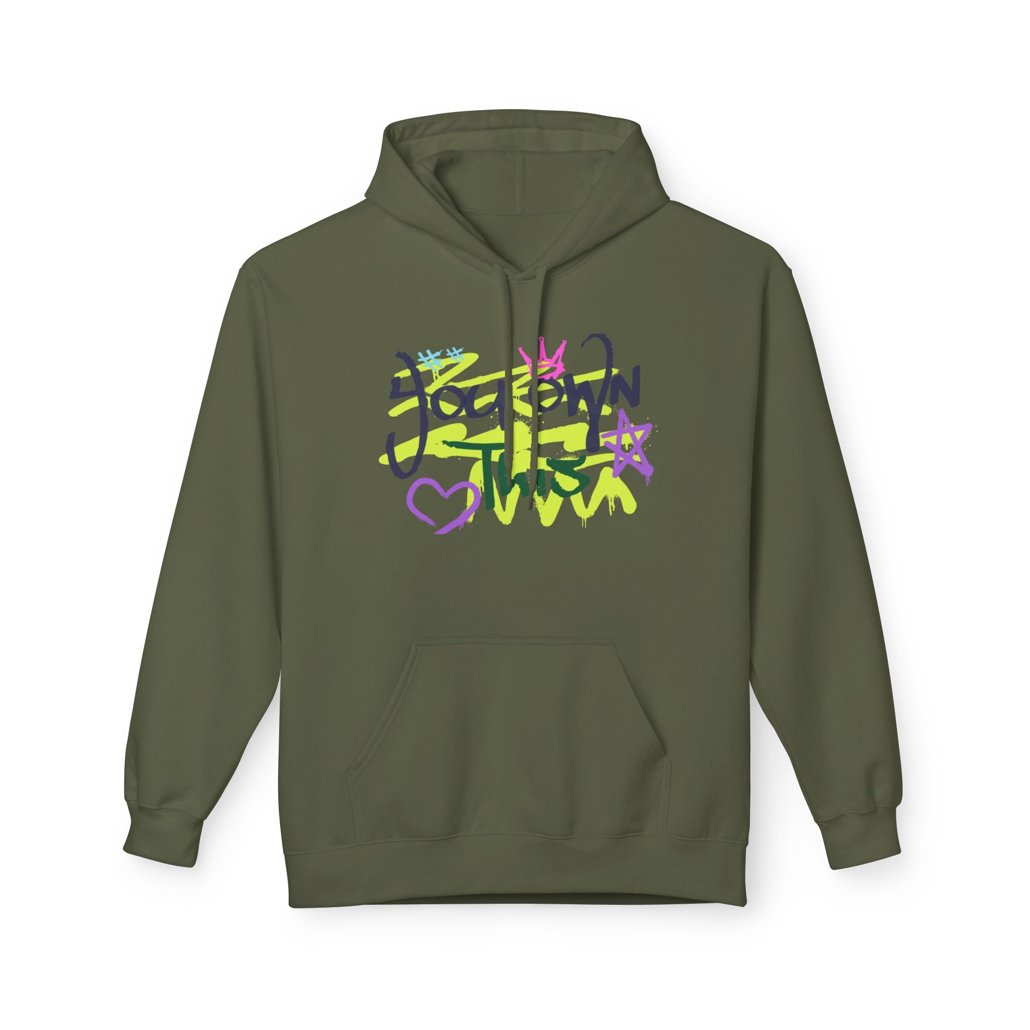 Hoodie — "You Down This" Graffiti Heart Star Streetwear Pullover