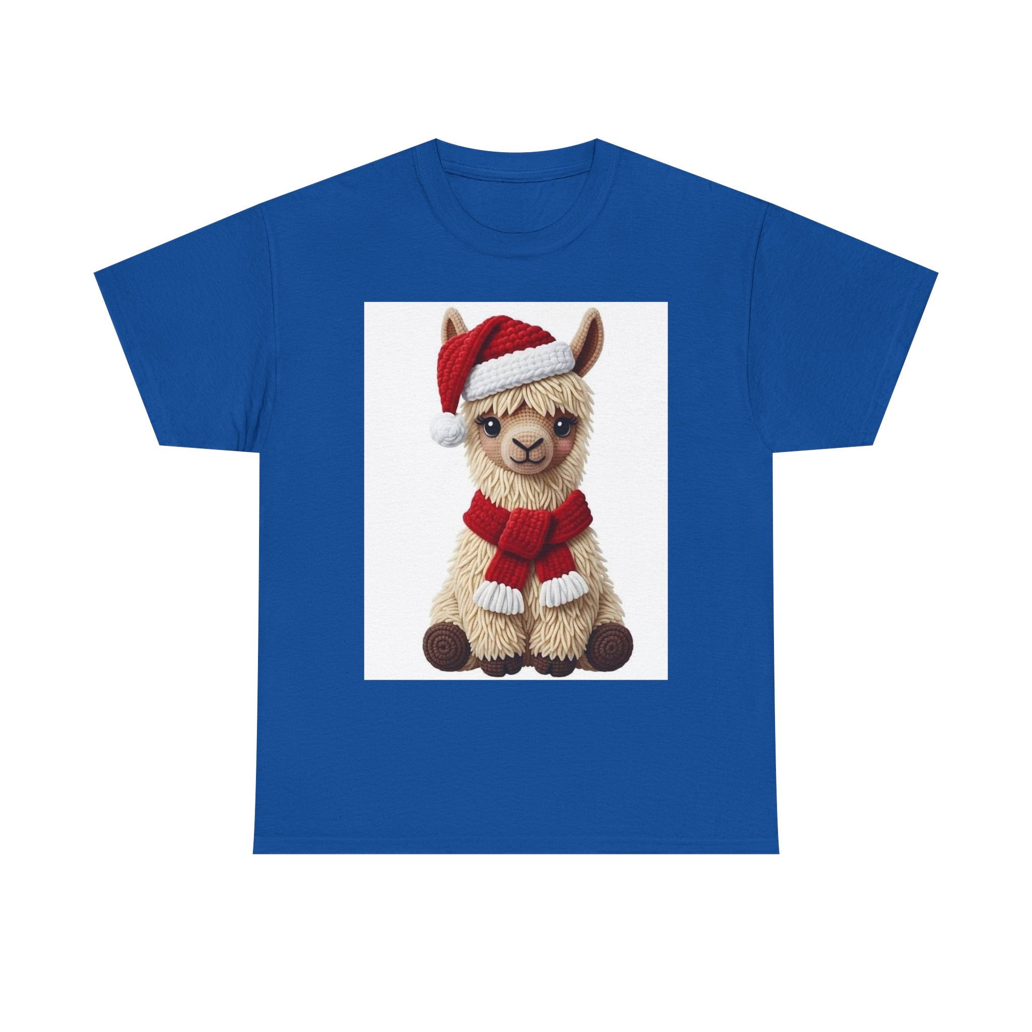 Christmas Alpaca T‑Shirt – Cute Santa Scarf Llama Holiday Tee