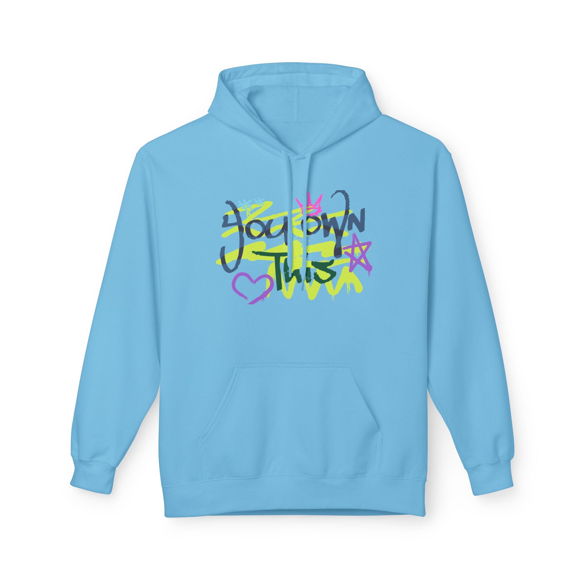 Hoodie — "You Down This" Graffiti Heart Star Streetwear Pullover