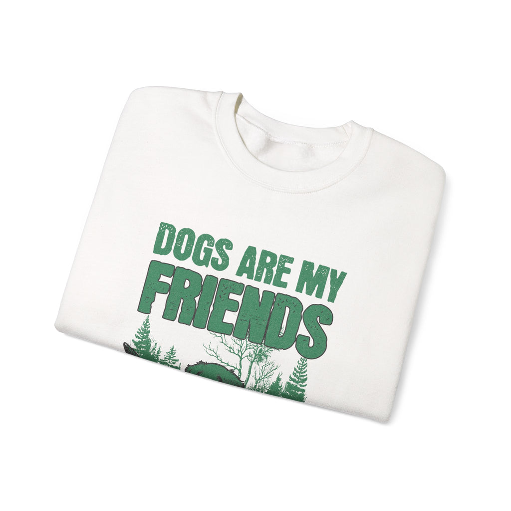 Dogs Are My Friends Sweatshirt — Vintage Green Puppy Crewneck