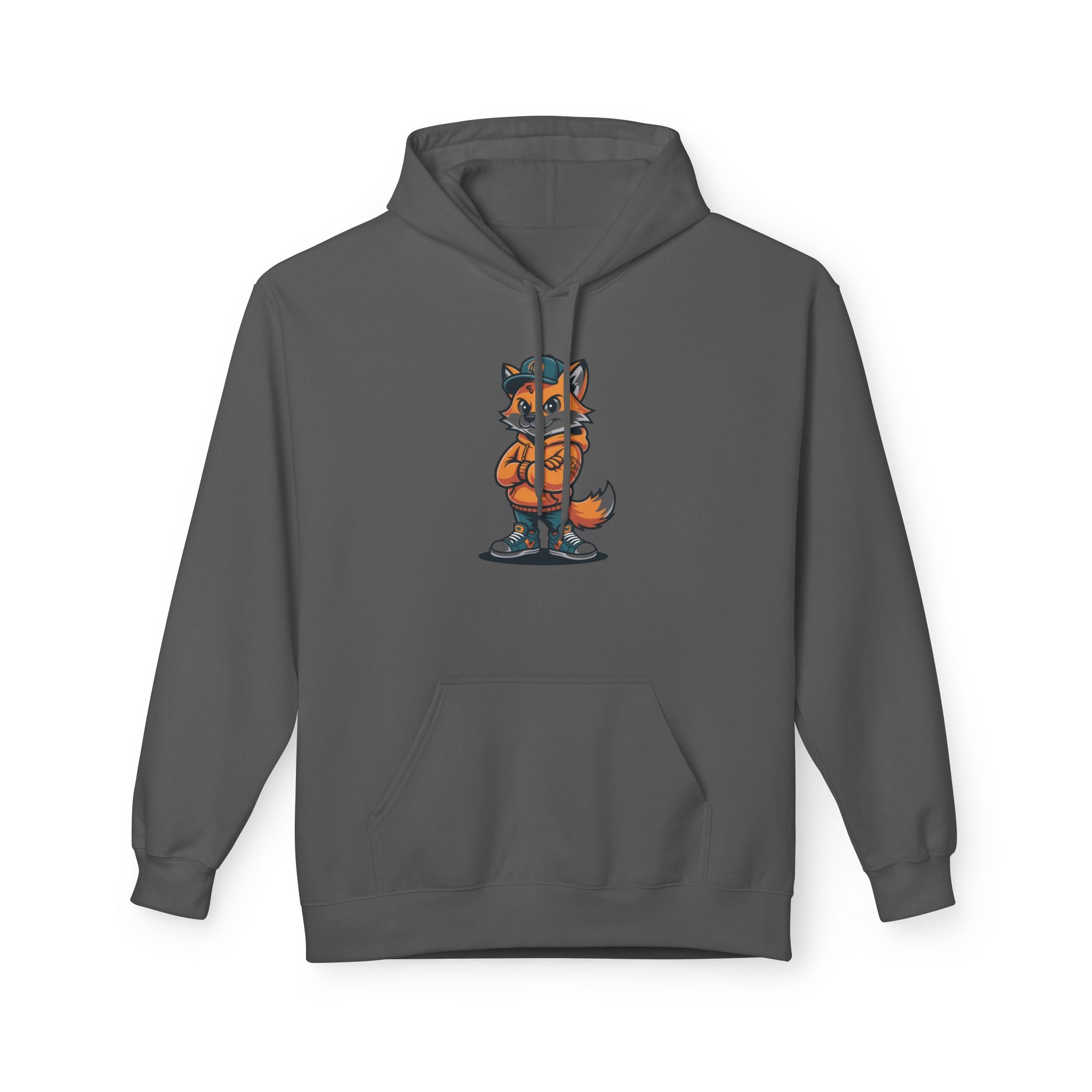 Fox Cartoon Hoodie Cute Red Fox Illustration Pullover