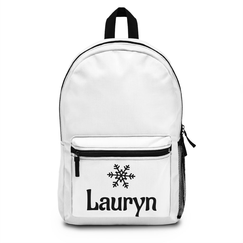 Personalized Snowflake Name Backpack Custom Lauryn School Bag