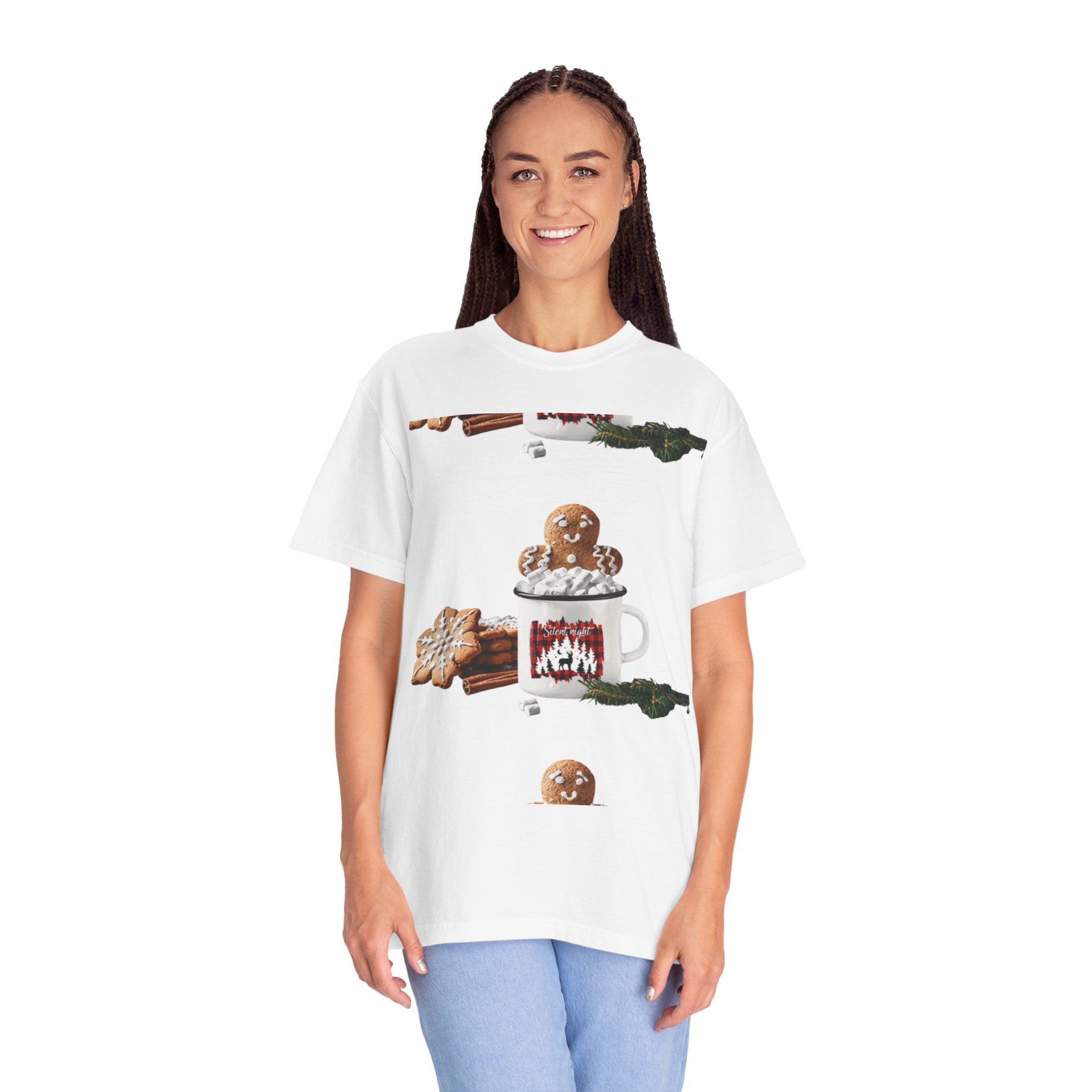 Gingerbread Hot Cocoa T‑Shirt – Holiday Mug & Cookies Graphic Tee