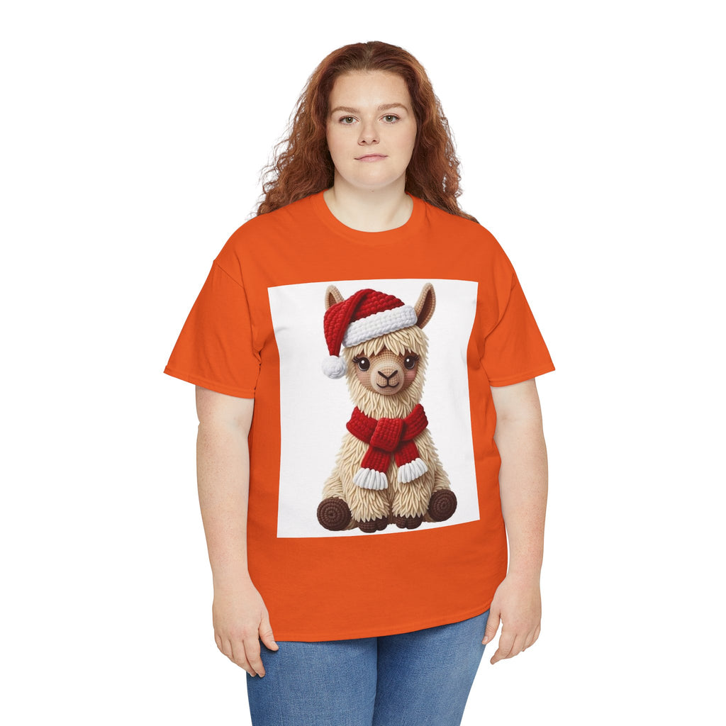 Christmas Alpaca T‑Shirt – Cute Santa Scarf Llama Holiday Tee