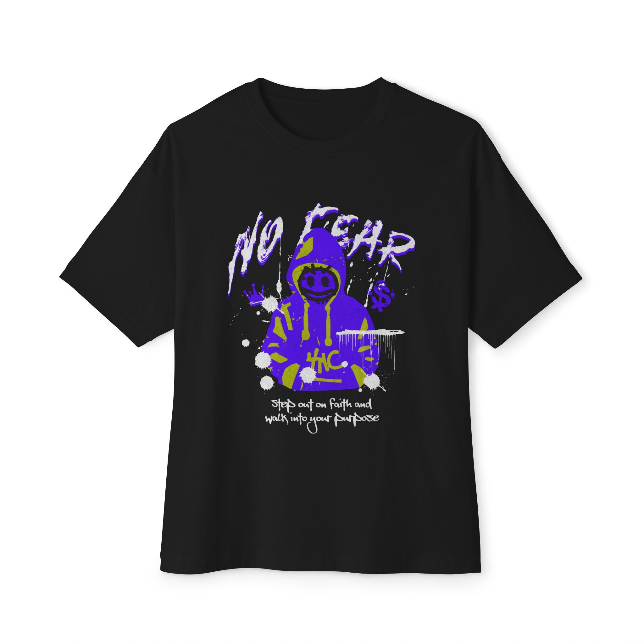 Graphic Tee — Purple Hooded Figure Streetwear T‑Shirt