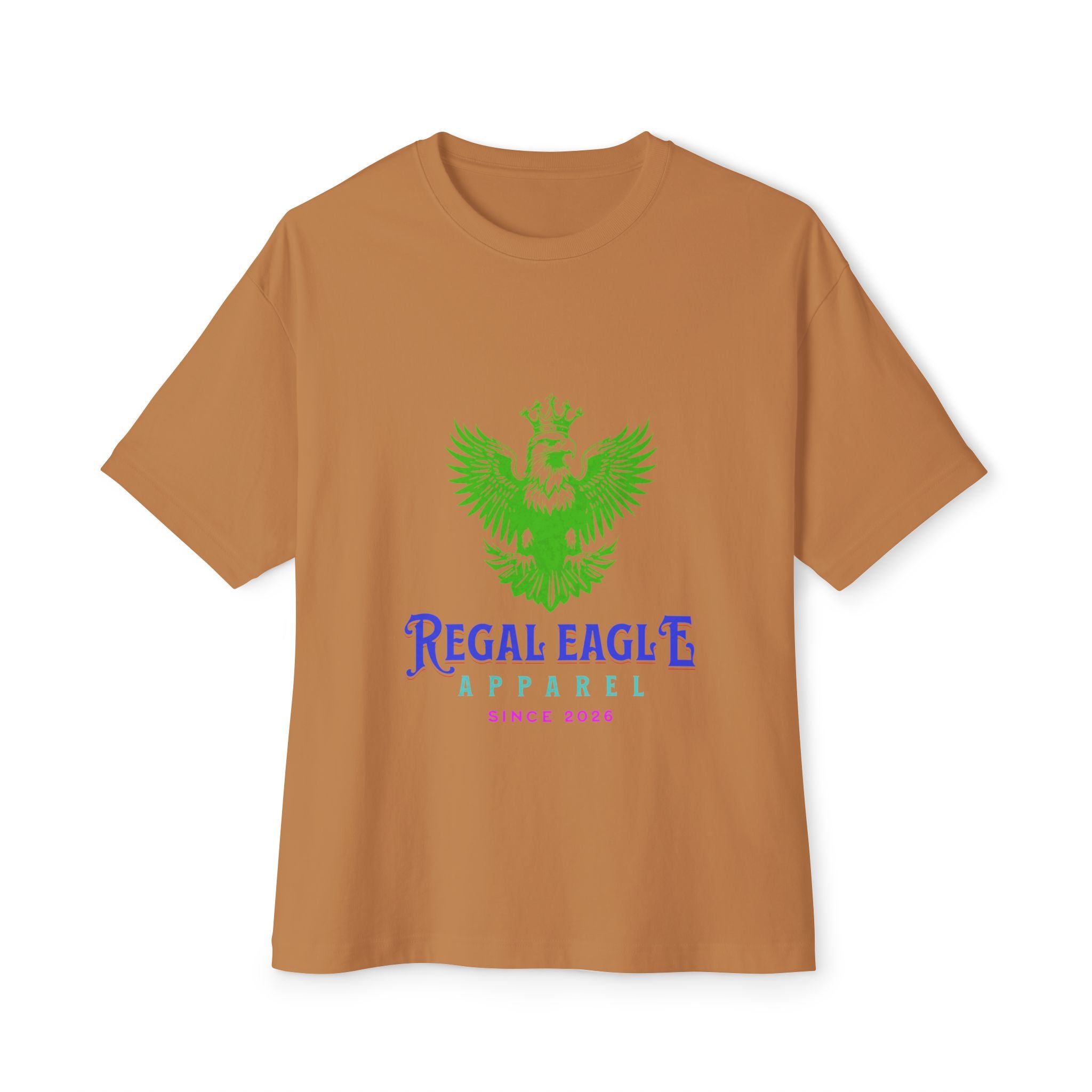 Regal Eagle Apparel Tee — Vintage Green Crest Logo Boxy T-Shirt