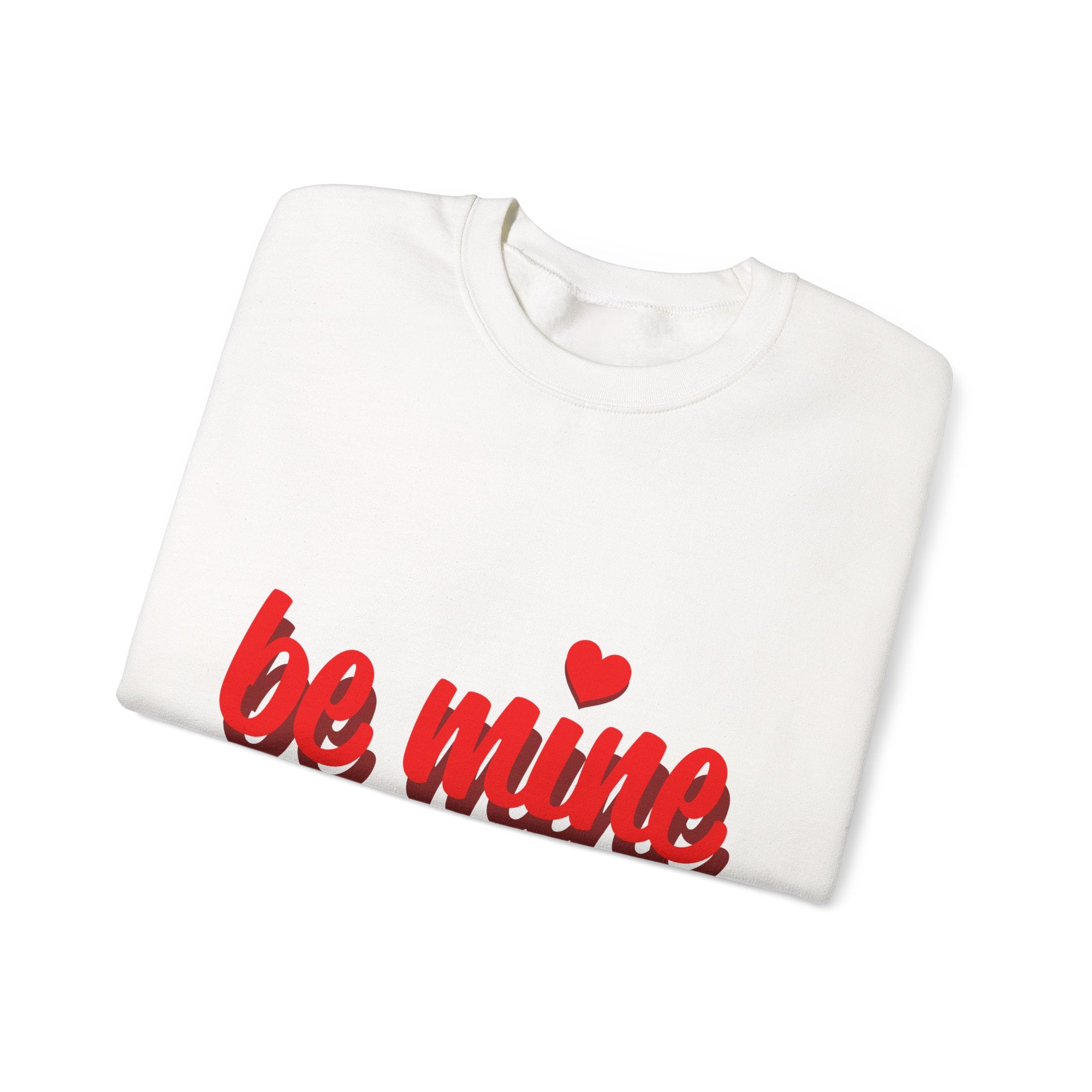 Valentine "Be Mine" Crewneck Sweatshirt Romantic Red Script Pullover