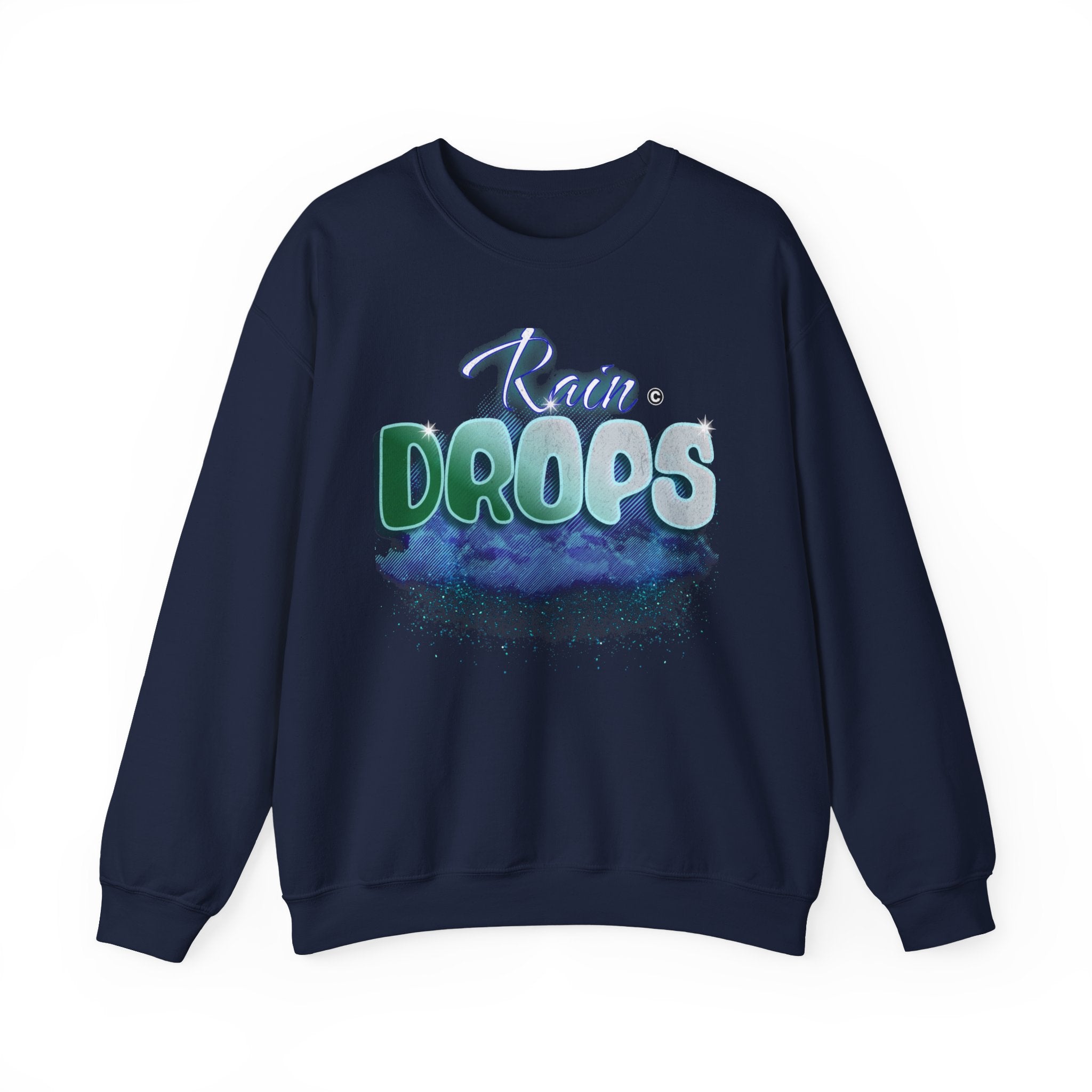 Rain Drops Crewneck Sweatshirt – Pastel Watercolor Raindrop