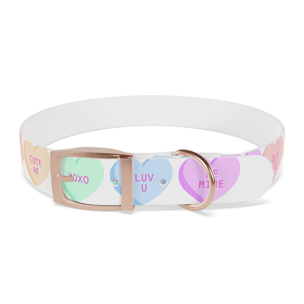 Valentine Conversation Heart Dog Collar Cute AF & Be Mine Pet Collar