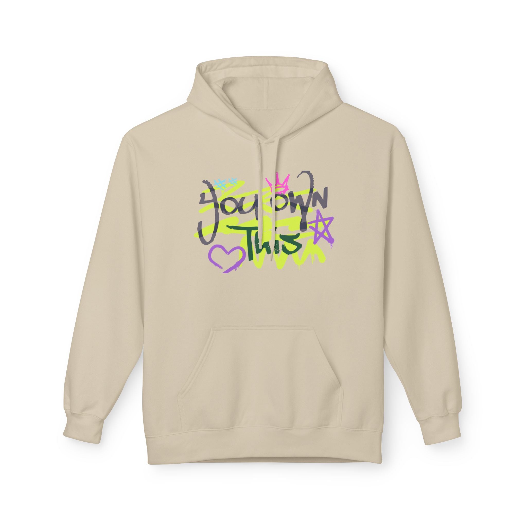 Hoodie — "You Down This" Graffiti Heart Star Streetwear Pullover