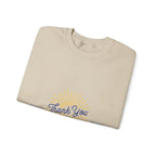 Thank You Crewneck Sweatshirt Retro Sunburst Gratitude Pullover